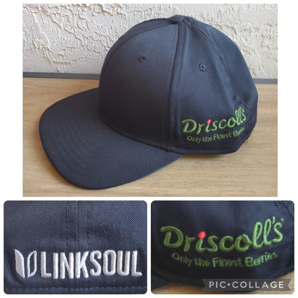 Driscolls Berries x Linksoul Baseball Hat L/XL Black Cap Embroidered Golf Preppy